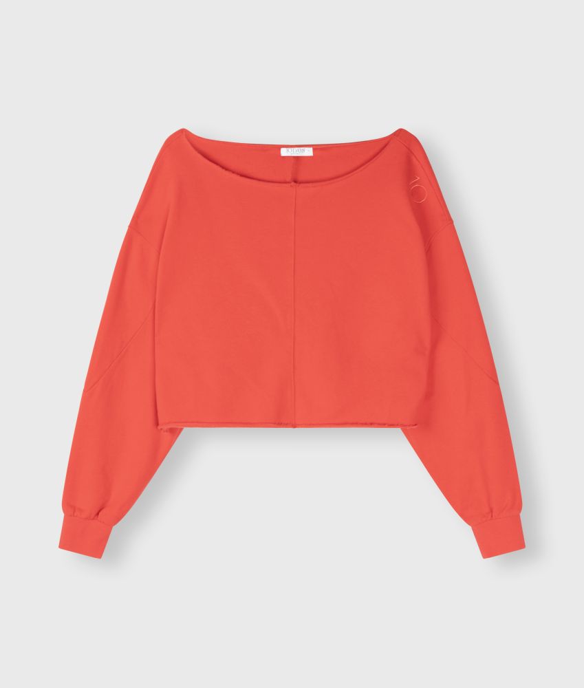 cropped boat neck sweater