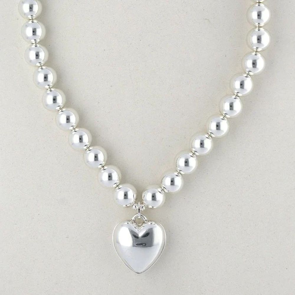 Big Heart Silver Halskette