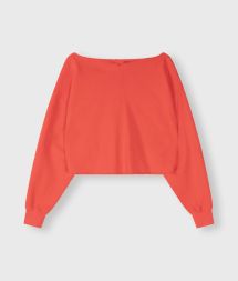 cropped boat neck sweater